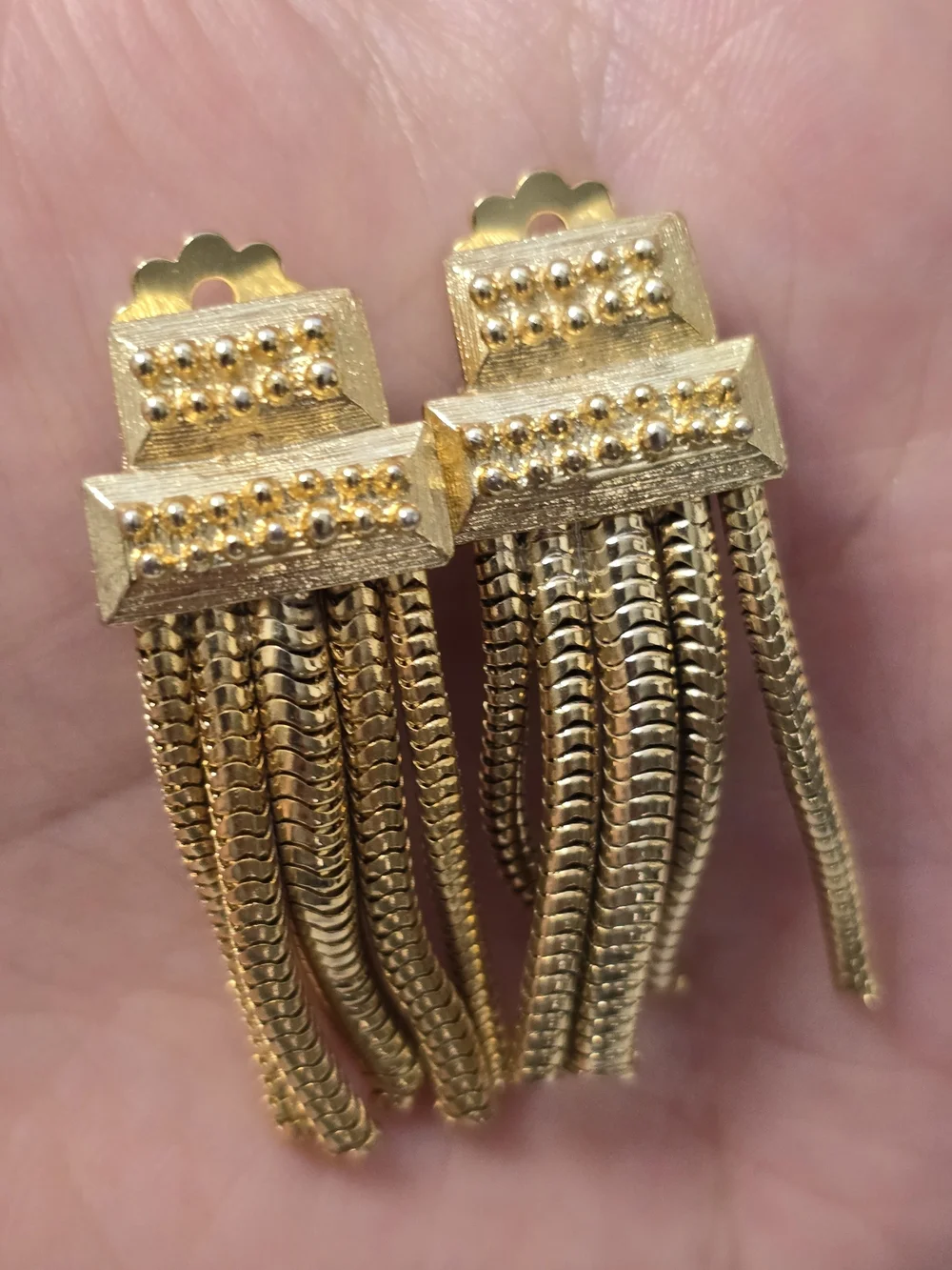 Vintage Park Lane  Statement Gold Plated Dangle, Clip-on